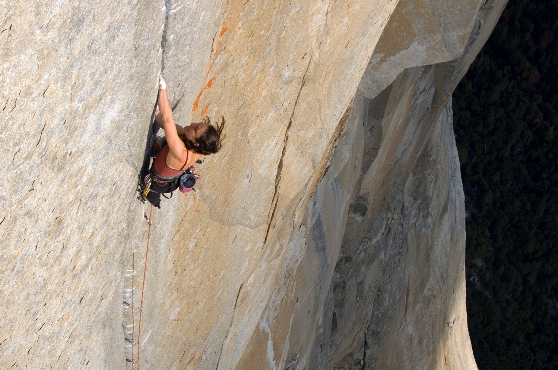 Steph Davis climbing